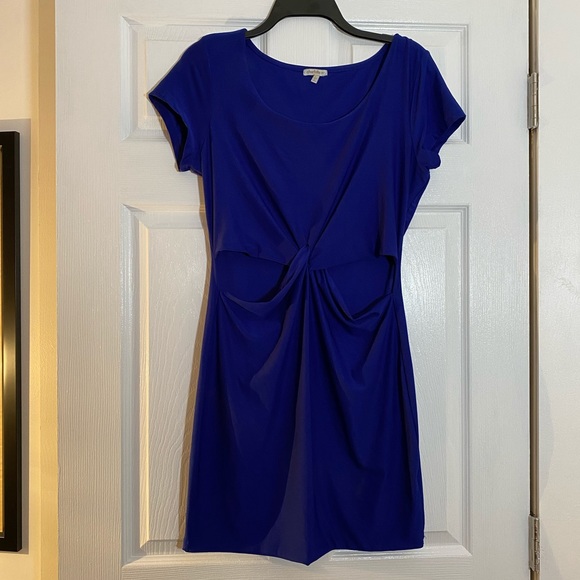 Royal blue body-con dress with cutouts - Picture 1 of 5